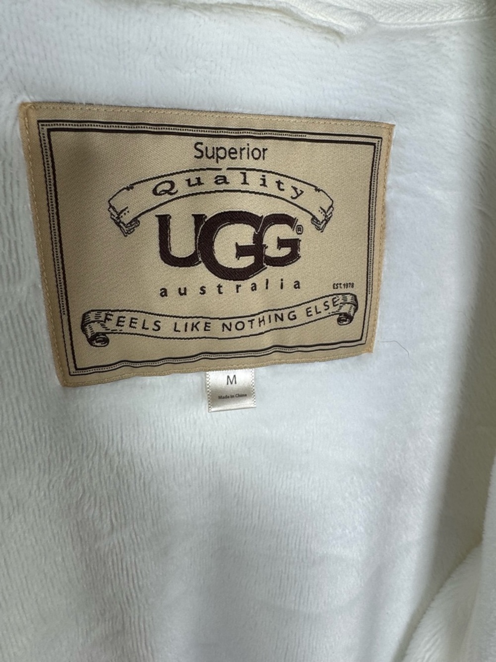 UGG Cream Plush Shawl-Collar Wrap Robe with Belt - Picture 5 of 9